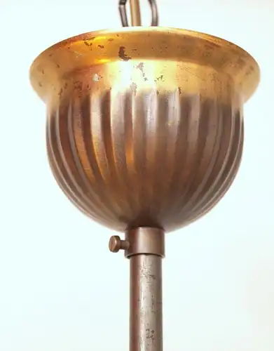 Original Jugendstil Hängeleuchte Scherenschnitt 1910 Messinglampe Deckenlampe