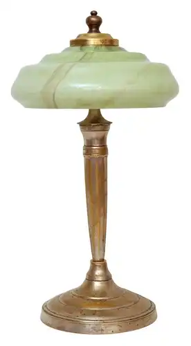 Einzigartige Art Déco Tischleuchte Unikat "GREEN MARBLE" Opalglas 1930