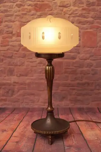 Prachtvolle original Jugendstil Tischleuchte Messinglampe Berlin um 1920