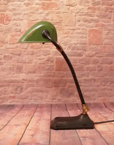 Original 1920er Industrie Leuchte Schreibtischleuchte Loft Lampe Emaille
