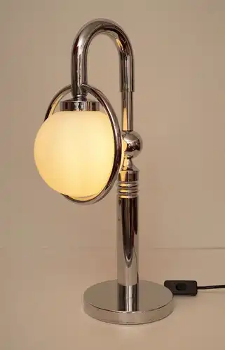 Unikat Design Tischleuchte Chrom Bauhaus Einzelstück Tischlampe Sputnik