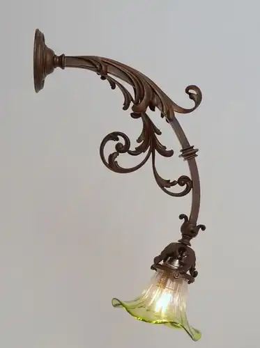 Einmalig schöne original Jugendstil Wandleuchte um 1900 Bilderlampe Wandlampe