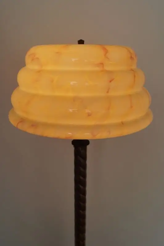 Unikat große original Jugendstil Stehlampe Stehleuchte um 1930 Messing 10