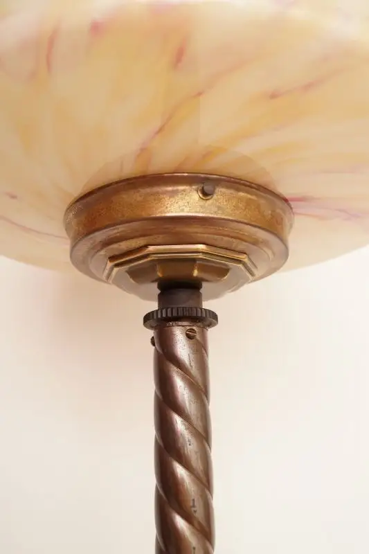 Unikat große original Jugendstil Stehlampe Stehleuchte um 1930 Messing 4