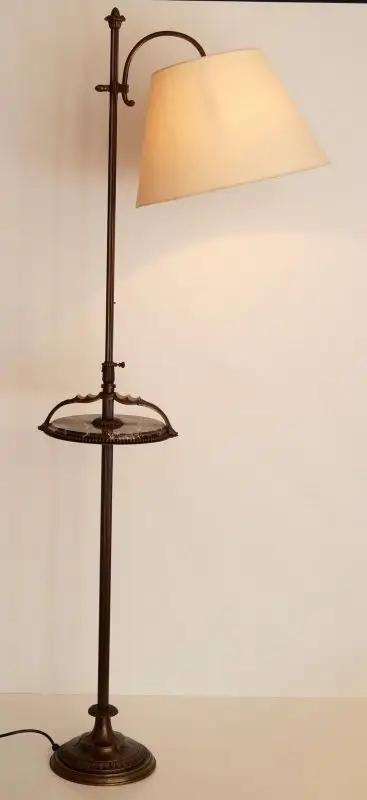 Einmalige original Jugendstil Art Déco Stehlampe Bronze Mamor neuer Schirm 2