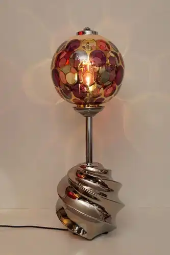 Garantiertes Unikat Tischlampe "THE SPUTNIK" 70er Jahre Chrom Einzelstück Lampe