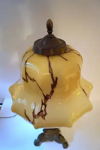 Riesige original Jugendstil Prachtleuchte Tischlampe Bronze Lampe 1920 78 cm