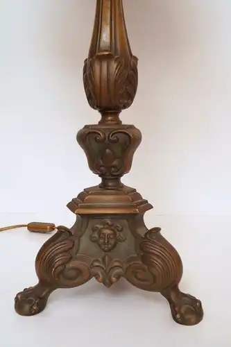 Riesige original Jugendstil Prachtleuchte Tischlampe Bronze Lampe 1920 78 cm