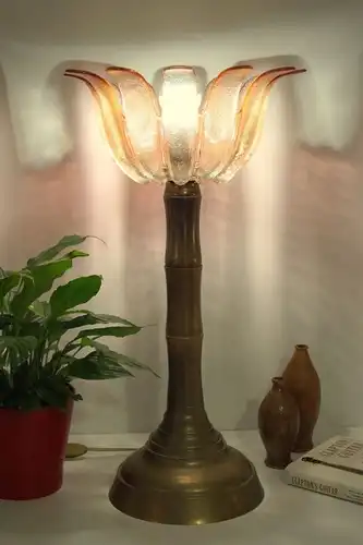 Seltene original 70er Jahre Design Lampe Deckenfluter "BAMBOO" Messing Retro
