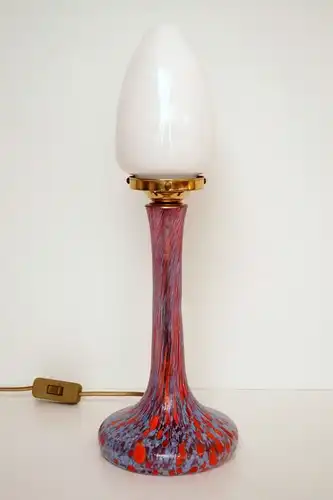 Einzelstück Jugendstil Designer Tischleuchte "BLOSSOM" Künstler Glasfuß Opal