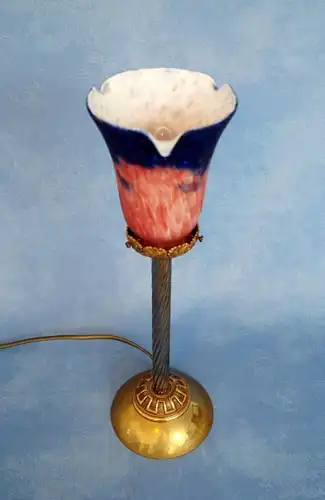 Klassische Empire Tischleuchte Messing um 1920 Jugendstil Tischlampe