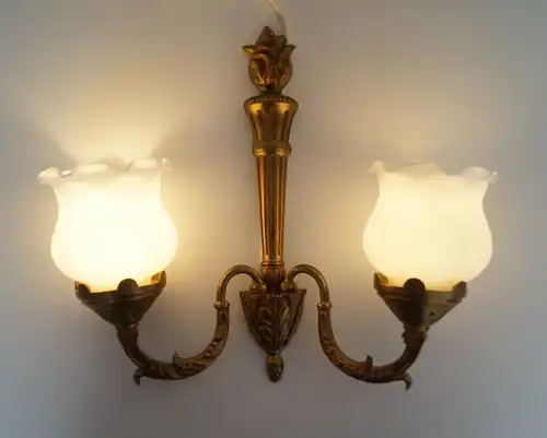 Wunderschöne original Jugendstil Wandleuchte Wandlampe um 1900 feuervergoldet