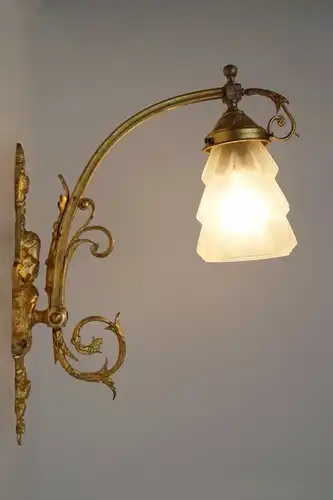 Jugendstil Wandlampe Feuervergoldet um 1900 original