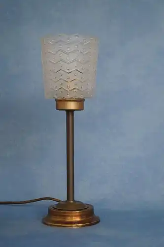 Einmalig schöne original Art Deco Tischlampe Salonleuchte Kristall Messing 1930