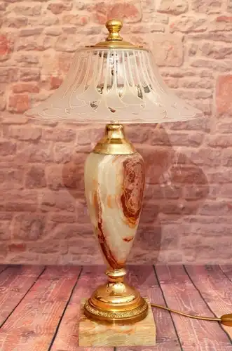 Unikat Jugendstil Tischlampe Schreibtischlampe Messing Rosenthal Alabaster