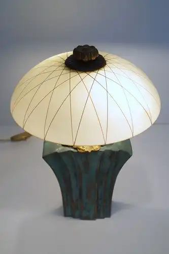 Einzelstück Jugendstil Landhaus Tischleuchte Messinglampen Lampe Unikat