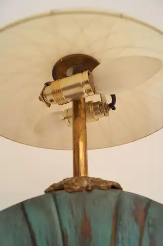 Einzelstück Jugendstil Landhaus Tischleuchte Messinglampen Lampe Unikat