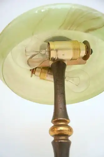 Unikat wunderschöne zierliche original Jugendstil Tischleuchte 1920 Messinglampe