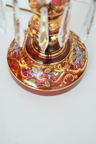 Orig. osmanische Glas Tischleuchte "ATATÜRK" 1950er Volkskunst handgemalt Lampe