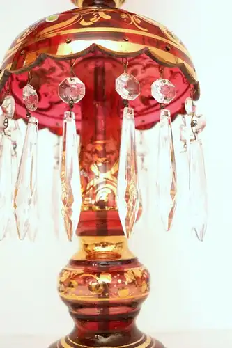 Orig. osmanische Glas Tischleuchte "ATATÜRK" 1950er Volkskunst handgemalt Lampe