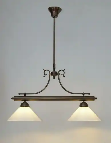Landhaus Berliner Messinglampe Deckenlampe Hängeleuchte Messing Lampe Opalglas