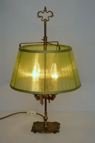Prachtvolle original Bouilotte Tischlampe Schreibtischleuchte 1890 Messinglampe