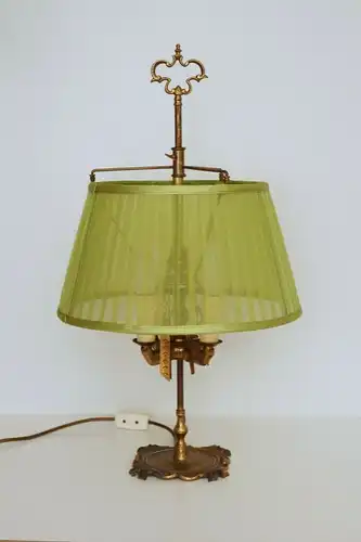 Prachtvolle original Bouilotte Tischlampe Schreibtischleuchte 1890 Messinglampe