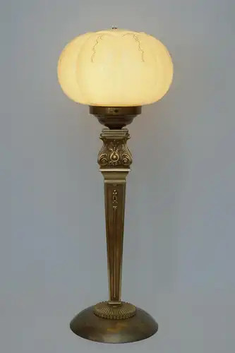 Unikat Jugendstil Art Déco Schreibtischlampe Tischleuchte Messinglampe Banker