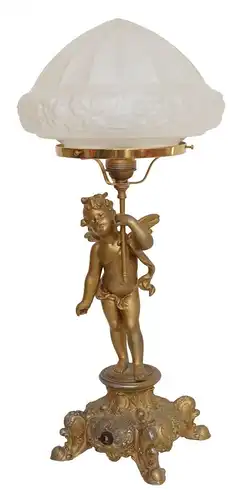 Prachtvolle original Jugendstil Tischleuchte "GOLDEN ANGEL" Lampe 1920