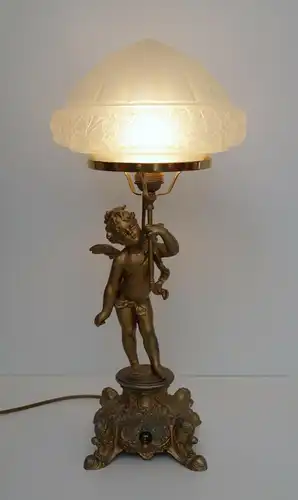 Prachtvolle original Jugendstil Tischleuchte "GOLDEN ANGEL" Lampe 1920