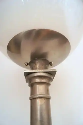 Unikat org. Art Déco Tischlampe "SILVER TOWER" Lampe Messinglampe 1920