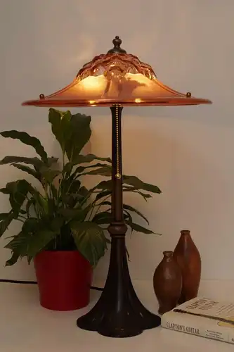 Einzigartige museale original Art Déco Tischlampe Frankreich 1920