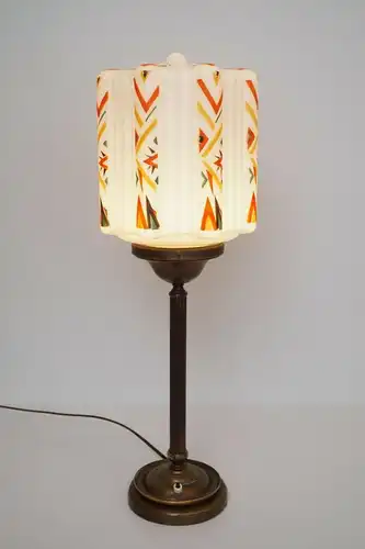 Große prachtvolle original Art Déco Schreibtischlampe Tischlampe Messing Bauhaus