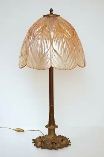 Prachtvolle original Jugendstil Schreibtischlampe Salon Tischlampe 73 cm 1920