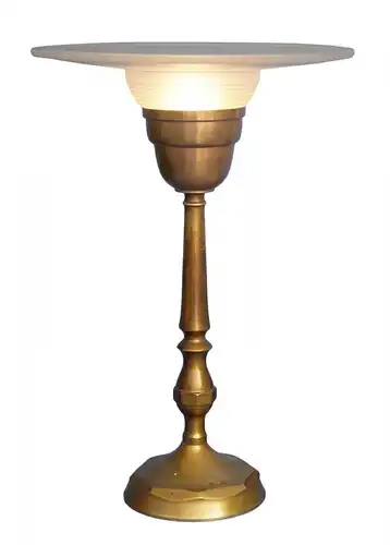 Sehr elegante original französische Art Déco Tischleuchte Lampe Leuchte Messing