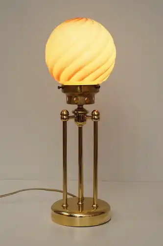 Unikat Art Deco Tischlampe antikes Glas Messinglampe Berlin Säulen