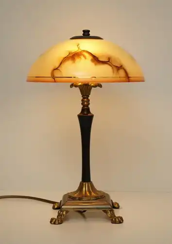 Wunderschöne zierliche orig.  Art Déco "VINCENT" Tischleuchte Messinglampe 1930