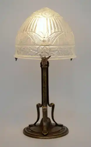 Klassische französische Art Déco Tischlampe Degué Lampe Tischleuchte Jugendstil