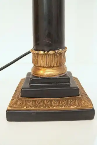 Unikat Art Déco Schreibtischleuchte Keramik Messing Tischlampe Bankerlampe