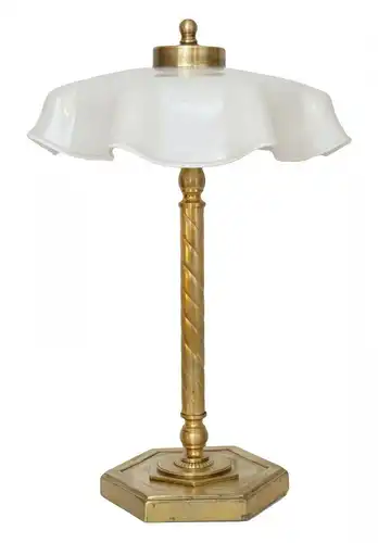 Wunderschöne Wiener Jugendstil Kaffeehausleuchte Tischlampe Messinglampe