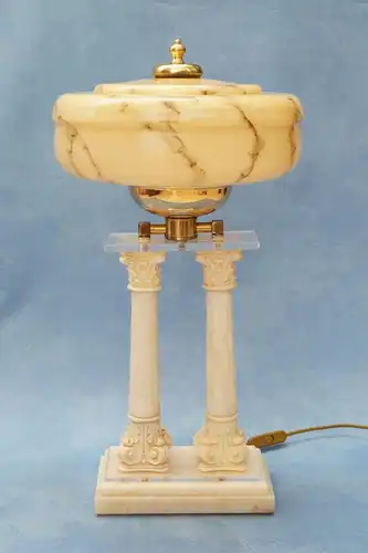 Unikate Jugendstil Art Déco Tischleuchte Onyx Tischlampe Opal Säulen