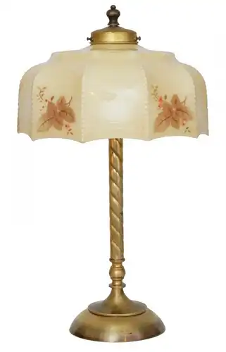 Original Wiener Jugendstil Kaffeehausleuchte Messinglampe um 1930 Tischlampe