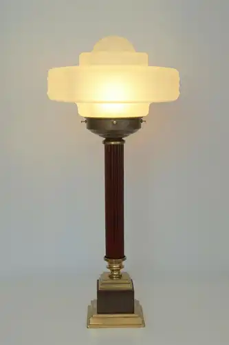 Art Déco Tischlampe elegant Unikat Messinglampe "ART SAUCER"