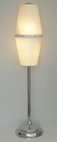 Bauhaus Design Unikat Bodenleuchte "WHITE DRUM" Vintage Chrom Lampe 105 cm hoch