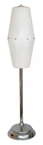 Bauhaus Design Unikat Bodenleuchte "WHITE DRUM" Vintage Chrom Lampe 105 cm hoch