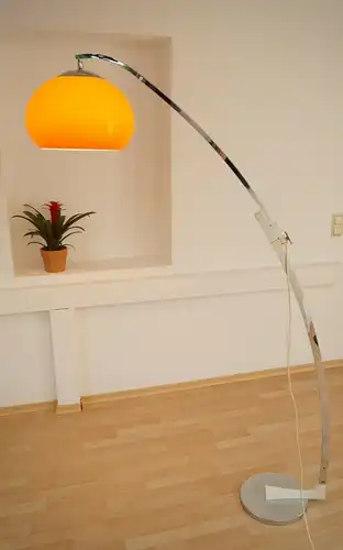 Original 70er Vintage Retro Bogenlampe Sölken Stehlampe 187 cm