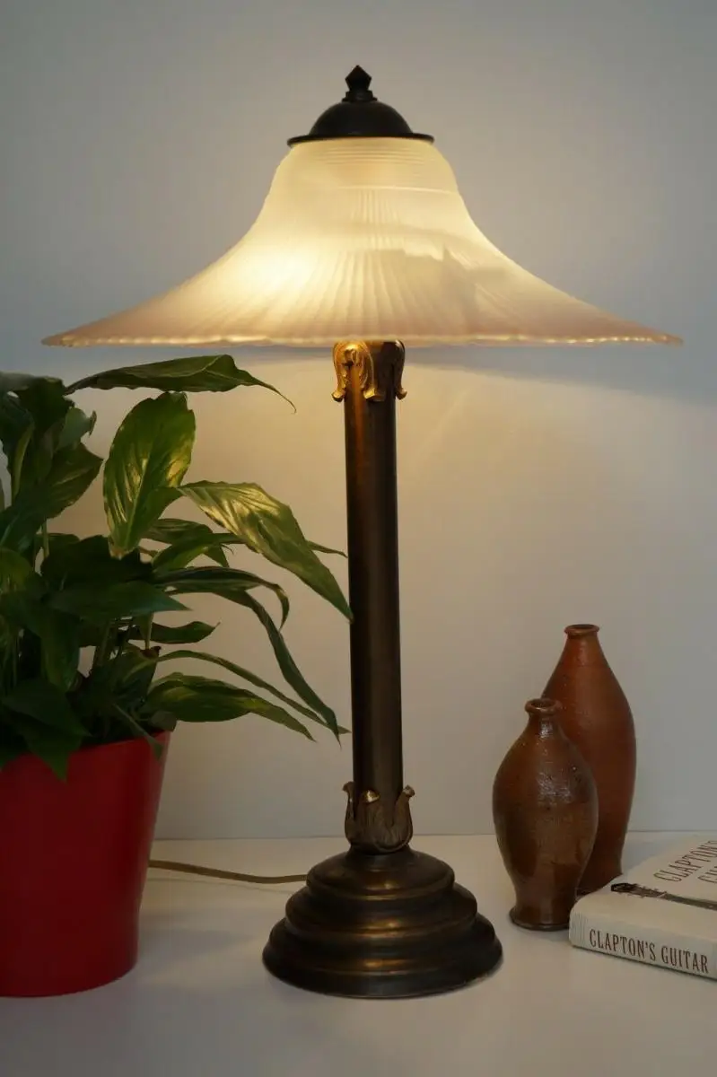 Alte Lampe Banker Schreibtisch Leuchte Art Deco 2