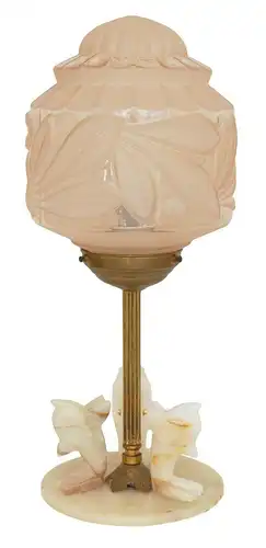 Unikate Design Tischlampe Schreibtischleuchte Lampe "WHITE DOLPHINS" Onyx