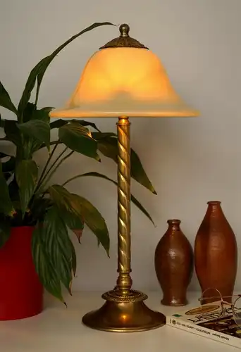 Magnifique Art Déco Art Nouveau Lampe de café Vienne Lumières en laiton