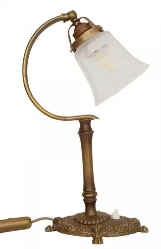Romantique original Art Nouveau Table de chevet lampe laiton 1920 lampe de table